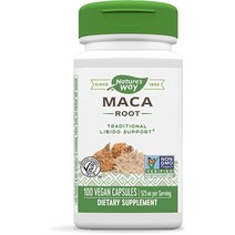 Nature s Way Way 프리미엄 허브 마카 뿌리 525mg 식물성 캡슐 100정, 1