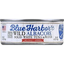 Blue Harbour Fish Co. 물에 담근 야생 알바코어 흰색 참치 통조림 무염 - 4.6온스 캔(12개), 참치(소금 무첨가)_4.6온스(12개들이)