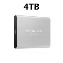 SSD 외장하드 휴대용 최신 외장 하드 드라이브 1TB 2TB 4TB 16TB c타입 USB 30 고속 8TB 저장 디스크 노트북용, Silver 4TB