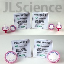 (JLS) 시린지필터 PES Syringe Filter - HM(KOREA) 주사기필터 주사기용필터 멤브레인필터 PES필터 친수성멤브레인, 멸균 13mm 0.45um 100개입