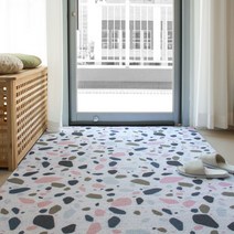 하심 현관코일매트 현관 출입구 신발장 바닥매트 발코니 베란다 다용도실 세탁실 미끄럼방지, 07번04A헥사곤A(가로폭120cm)