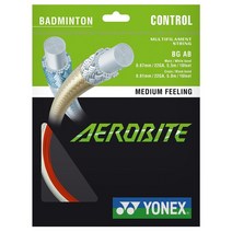 요넥스 배드민턴라켓 스트링 BG-AEROBITE, 화이트 + 레드
