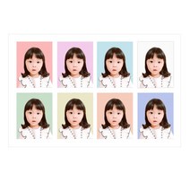 [디자인바라기] 어린이집 회사 이력서 반명함 size 증명사진 셀프인화, 배경색 (1-2색), 반명함 증명사진(3x4cm) 8장