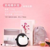 펭귄 손난로 북극곰 귀여운 겨울 어린이 방한용품 스키장 준비물, 북극펭귄 [손난로+충전기]