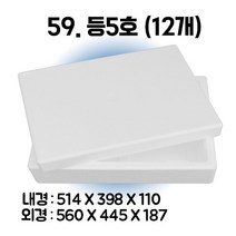 택배 스티로폼박스 김치 굴 딸기 떡 대형 소형 어상자 포장용 스치로폼 아이스박스, 59. 등5호 (12개), 1단