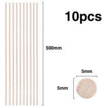 가벼운 목재 원형 스틱 발사 나무 수공예 통나무 명확한 질감 손 DIY 만들기, [18] 5PCS-6X300mm