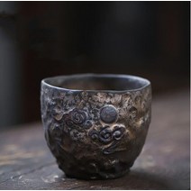 전통 다도 찻잔 커피 명품 한방차 빈티지 홍차 일본 전통 도자기 금테 찻잔 수제 세라믹 차 그릇 여행 명상, 01 A1_01 6x4.8cm  100ml