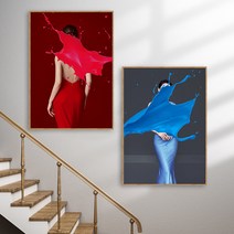 감성 인물화 여인 빈티지 그림 액자 거실인테리어 추상화 그림, 레드픽 컬렉션, 유광골드