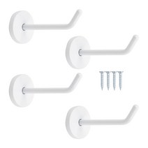 국내산 벽옷걸이 스텐 후크 돌출걸이 4개입+설치피스, B-02 화이트 중 100mm(4개입)