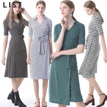 리스트 리스트 지오메트릭 랩오버 원피스