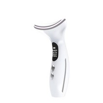 목주름관리기 목주름마사지기 피부목마사지 얼굴 목 마사지기 페이셜 리프팅 뷰티 장치 3 색 led 광자 치료 v 셰이퍼 제거 이중 턱 리프팅 안티 링클, 하얀