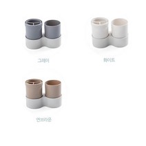 아파트 미니투룸 화장실칫솔걸이 4인가족 칫솔홀더 욕실양치컵걸이 양치컵받침대 칫솔꽃이 칫솔컵 실용적, 화이트