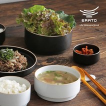 에라토 옳음 공기 그릇 대접 식기 윤스테이 스페인하숙 그릇 신혼 도자기, 화이트, 1개