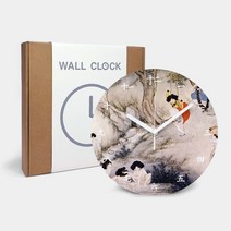 김홍도 신윤복 그림 민속화 캔버스 벽시계 _ 256589EA, 쿠팡 CV04.김홍도_고누놀이