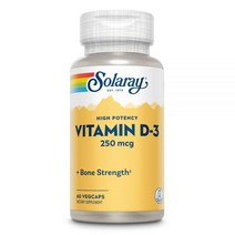 Solaray 고효능 비타민 D3 250 mcg 60 VegCaps
