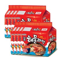 팔도 일품 해물라면 120g(5입) 총8개 라면 즉석 한끼 간식 밥 라멘 점심 박스 면 종류 가격 차박 음식 여행 캠핑 야식, 일품해물라면 120g(5입) 총8개