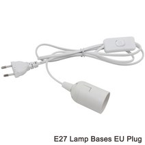 램프베이스 E27 E14 EU 행잉 펜던트 LED 전등 전구 소켓 홀더 코드 어댑터 OnOff 스위치, 01 white with E27
