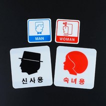 화장실안내판 여자 남자 그림 표지판 1+1 사인 1인창업 픽토그램 매장 사무실표찰, 신사용