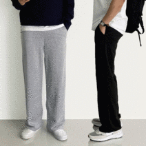 [1+1]롱 와이드 트레이닝 팬츠 밴딩 와이드스웻팬츠 통큰바지 JL2312
