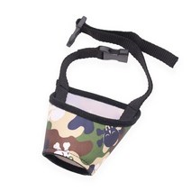 애견 유모차 개총구 조정 가능한 애완 동물 입 커버 골든 리트리버 안티 짖는 소형, 09 Green Camouflage_04 L