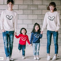 국내생산 몽피마피 몽피마우스 맨투맨티 긴팔 패밀리룩 가족티 돌촬영 단체티 커플룩