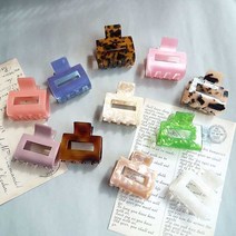 프랑스핀 아세테이트 반미니 정사각 12컬러 5CM 헤어 집게핀