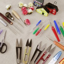 핸드메이드114 봉제용 쪽가위 실뜯개 송곳 조기자석 핀셋 드라이버 모음 가위/실뜯개, TS01 칼라실가위 보라 (1개 3500원)