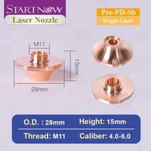 Startnow 파이버 레이저 커팅 노즐 Precitec SP 시리즈 용 단일 이중층 HANS 머신 부품 Dia28mm, 04 Pre-PD-Sb_13 5.0
