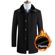 남자피코트 남성반코트 겨울 긴 양모 코트 남자 두꺼운 따뜻한 양털 재킷 캐주얼 슬림 피트 모피 칼라 피코트 윈드 브레이커 자켓 코트 모직 트렌치