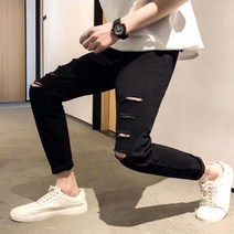 [P1N] 남자 컷팅 스키니 블랙진 HH A56 / 남자흑청바지 남자블랙진 남자롤업청바지 슬림핏블랙진 스키니진 ( P1N / 559988EA )