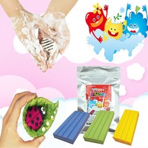 쪼물락 비누 100g 놀이 오감발달 유아 천연 솝 클레이 DIY 만들기 재료, 노랑색