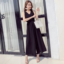 오프숄더쉬폰점프슈트원피스 롤업 지퍼 꽃무늬 점프슈트 리본 케이프 롱 점프수트 원피스 멜빵 프릴