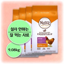 뉴트로 1세 이하 아기 새끼 고양이 사료 키튼 설사 토 안하는 잘 먹는 피부 면역력 건강 개선 도움 곰팡이 없는 기호성 좋은 냄새 안나는 반려 묘 동물 원인 단백질 예민한, 4개입, 2.27kg
