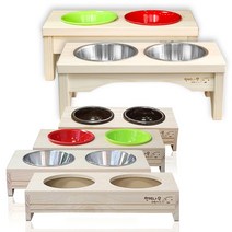 유림편백 편백나무 히노끼 소형견 중형견 대형견 식탁 세트, 07_1_ 높이 16cm + 스테인리스 깊이 5cm, 1set