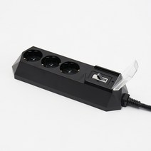 아이정 4000W 고용량 대용량 고전력 과부하차단 3구 블랙 멀티탭, 30cm, 1개