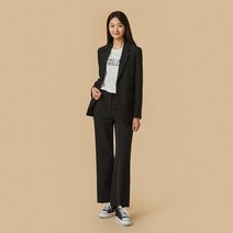 [JAJU/자주] 여 스트레치 와이드 팬츠 (셋업)_블랙