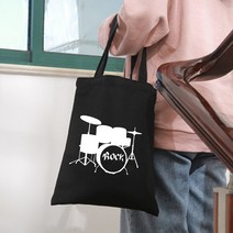 악보 가방 에코백 여성 록 음악 블랙 코튼 캔버스 쇼퍼 백 소녀 하라주쿠 클래식 빈티지