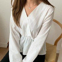 [드레스날다] 심쿵 스타일 솔리드 랩 블라우스(bl611)
