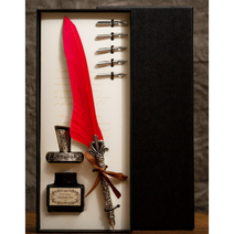 깃털팬 만년필 깃펜 캘리그라피 판촉물 선물세트, 3-깃펜-레드