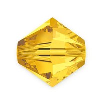 50피스 Adabele 오스트리아 8mm 패싯 바이콘 크리스탈 비즈 라이트 파파라샤 핑크 스와로브스키 크리스탈 Preciosa 5301/5328 SSB830과 호환, Light Topaz