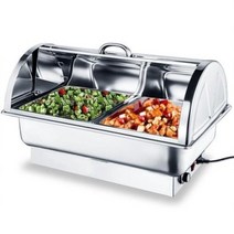 차핑디쉬 챠핑디쉬 푸드워머 뷔페 케이터링 업소용보온통 보온반찬통, 기본형 세칸 (13.5리터)