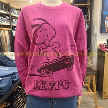 리바이스 X PEANUTS 언베이직 크루넥 스웻셔츠 NC평촌 파스텔톤레드색상