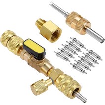 R410A R22 밸브 코어 리무버 듀얼 사이즈 SAE 1/4 & 5/16 포트 R404A R407C R134A R12 R32 HVAC 시스템, 보여진 바와 같이, 하나