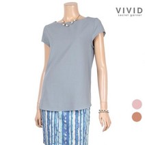 비비드시크릿가너 베이직 마터치 캡소매 블라우스 VS024034