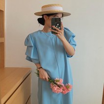 아밀 봄 여름 결혼식 하객 원피스 돌잔치엄마 피로연 상견례 아나운서 하늘색 쉬폰 30대 40대여름원피스 66 77사이즈쇼핑몰 르뚜앙