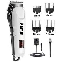 이발기 바리깡 포마드 kemei electric hair clipper hair cut maching 무선 트리머 남성 전문 클리퍼 기계 충전식 hair cut barber, 빗 4개, 우리 플러그