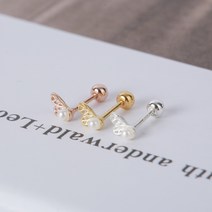 시크릿엠 925은피어싱 진주 나비 날개 피어싱 은볼피어싱