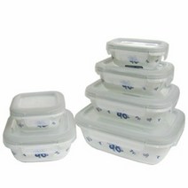 코렐 백합 반찬통 직사각 475ml 냉장보관 밀폐 보관, 상세페이지 참조