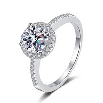 [정품] Tallwen Moissanite 여성용 실버 결혼 반지 D 컬러 VVS1 모조 다이아몬드 925 스털링 실버 솔리테어 반지 비귀금속 모아사니트