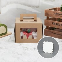 미니케이크상자 창문형(크라프트 높이11cm 물결받침포함)